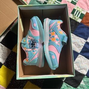 Stitches Kids Sneakers in Pink & Aqua with Character Detail